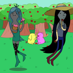 Size: 894x894 | Tagged: safe, artist:bajanic, queen chrysalis, g4, adventure time, crossover, male, marceline
