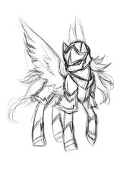 Size: 1600x2087 | Tagged: safe, artist:valkyrie-girl, oc, oc only, pegasus, pony, armor, duchess honor, female, helmet, mare, solo