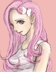 Size: 1500x1925 | Tagged: safe, artist:usui, fluttershy, equestria girls, g4, female, human coloration, humanized, light skin, pixiv, solo