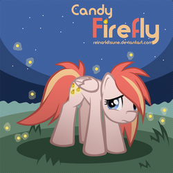 Size: 1000x1000 | Tagged: safe, artist:reina-kitsune, oc, oc only, firefly (insect), pegasus, pony, candy firefly, sad, solo