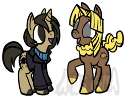 Size: 545x431 | Tagged: safe, artist:a-nigma, oc, oc only, oc:kaybee, earth pony, pegasus, pony, clothes, female, mare, sweater