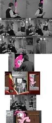 Size: 500x1183 | Tagged: safe, pinkie pie, g4, a hard days night, crossover, exploitable meme, george harrison, john lennon, meme, paul mccartney, ringo starr, surprise door, the beatles