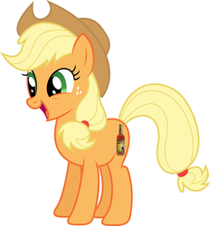 Size: 1600x1725 | Tagged: safe, applejack, g4, alcohol, female, happy, literal cutie marks, open mouth, simple background, smiling, solo