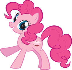 Size: 1233x1199 | Tagged: safe, edit, vector edit, pinkie pie, g4, female, literal cutie marks, open mouth, smiling, solo, vector