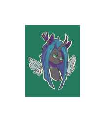 Size: 3129x3639 | Tagged: safe, artist:tomat-in-cup, queen chrysalis, changeling, changeling queen, g4, bust, female, portrait, simple background, solo, transparent background