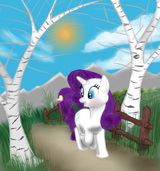 Size: 579x619 | Tagged: safe, artist:darkcord, rarity, butterfly, g4, solo