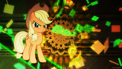 Size: 2560x1440 | Tagged: safe, artist:game-beatx14, artist:stabzor, applejack, g4, female, solo, wallpaper