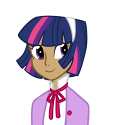 Size: 450x489 | Tagged: safe, artist:amarrylis, twilight sparkle, human, g4, dark skin, female, humanized