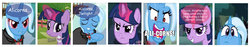 Size: 2988x561 | Tagged: safe, artist:drpain, trixie, twilight sparkle, alicorn, pony, g4, comic