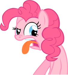 Size: 3181x3500 | Tagged: safe, artist:daggetwithadagger, pinkie pie, g4, do not want, female, simple background, solo, tongue out, transparent background, vector