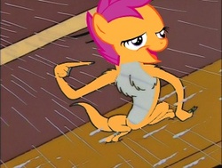 Size: 300x227 | Tagged: safe, scootaloo, g4, chickun, exploitable meme, gremlin, male, meme, the simpsons