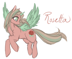 Size: 1236x1012 | Tagged: safe, artist:toastiepony, oc, oc only, oc:rosetta, alicorn, pony, alicorn oc, flying, solo