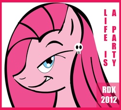 Size: 700x638 | Tagged: safe, artist:rdk, pinkie pie, g4, female, party, pinkamena diane pie, smirk, solo