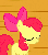 Size: 428x480 | Tagged: safe, screencap, apple bloom, earth pony, pony, g4, one bad apple, season 3, adorabloom, animated, blushing, cute, female, filly, foal, gif, loop, smiling, solo