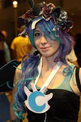 Size: 768x1152 | Tagged: safe, artist:kyuu-vixen-cosplay, nightmare moon, human, g4, convention, cosplay, floral head wreath, irl, irl human, ndk, ndk 2012, photo, solo