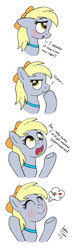 Size: 870x3000 | Tagged: safe, artist:joakaha, derpy hooves, pegasus, pony, g4, blushing, comic, female, mare, muffin, solo