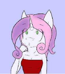 Size: 400x452 | Tagged: safe, artist:tunderi, sweetie belle, anthro, g4, animated, blushing, female, older, solo, surprised