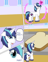 Size: 900x1171 | Tagged: safe, artist:kunoichipikachu, shining armor, g4, bread, comic, micro