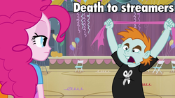 Size: 960x540 | Tagged: safe, pinkie pie, snips, equestria girls, g4, caption, image macro, meme