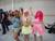 Size: 800x600 | Tagged: safe, artist:askaluna, fluttershy, pinkie pie, rainbow dash, human, g4, cosplay, irl, irl human, london mcm expo, photo