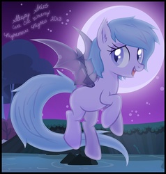 Size: 745x782 | Tagged: dead source, safe, artist:catwhitney, sleepy skies, bat pony, pony, g4, blank flank, solo