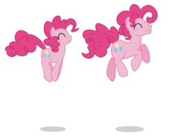 Size: 832x678 | Tagged: safe, artist:nolycs, pinkie pie, adoraberry, bouncing, bubble berry, bubblepie, cute, diapinkes, eyes closed, female, male, pronking, rule 63, rule63betes, self ponidox, selfcest, shadow, shipping, simple background, smiling, straight, transparent background, vector