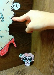 Size: 694x950 | Tagged: safe, artist:danadyu, pinkie pie, human, g4, jumped-out-pinkieanswers, papercraft, the binding of isaac