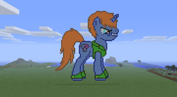 Size: 1366x746 | Tagged: safe, oc, oc only, minecraft, minecraft pixel art, pixel art, solo