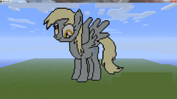 Size: 1366x768 | Tagged: safe, derpy hooves, pegasus, pony, g4, female, mare, minecraft, minecraft pixel art, pixel art, solo