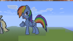 Size: 1366x768 | Tagged: safe, rainbow dash, g4, minecraft, minecraft pixel art, pixel art