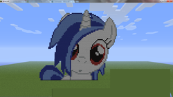 Size: 1366x768 | Tagged: safe, dj pon-3, vinyl scratch, g4, female, minecraft, minecraft pixel art, pixel art, solo