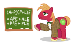 Size: 850x498 | Tagged: safe, artist:lightbulb, big macintosh, earth pony, pony, g4, chalkboard, fancy mathematics, male, simple background, solo, stallion, transparent background