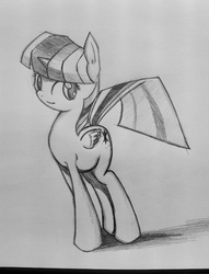 Size: 581x761 | Tagged: artist needed, source needed, safe, twilight sparkle, alicorn, pony, g4, female, mare, monochrome, pencil drawing, traditional art, twilight sparkle (alicorn)