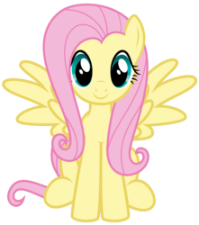 Size: 7235x8192 | Tagged: safe, artist:thatguy1945, fluttershy, pegasus, pony, g4, .svg available, absurd resolution, cute, female, looking at you, mare, shyabetes, simple background, sitting, solo, spread wings, transparent background, vector, wings