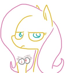 Size: 392x406 | Tagged: safe, artist:weaver, edit, discord, fluttershy, g4, eyeball, simple background, white background