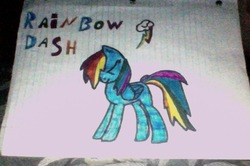 Size: 640x426 | Tagged: safe, rainbow dash, g4, cutie mark, lined paper, traditional art