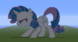 Size: 1366x746 | Tagged: safe, rarity, g4, minecraft, minecraft pixel art, pixel art