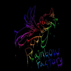 Size: 894x894 | Tagged: safe, artist:artybeat, rainbow dash, pegasus, pony, fanfic:rainbow factory, g4, female, rainbow, solo, wallpaper