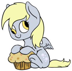 Size: 525x518 | Tagged: safe, artist:spideride, derpy hooves, pegasus, pony, g4, female, mare, muffin, solo