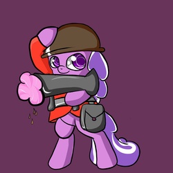 Size: 3000x3000 | Tagged: safe, artist:nimitea, artist:screwballthepirate, screwball, pony, g4, bipedal, female, nanners, soldier, soldier (tf2), solo, team fortress 2