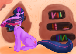 Size: 1026x738 | Tagged: safe, artist:mizzgenk, twilight sparkle, centaur, g4, belly button, covering, female, magic, solo