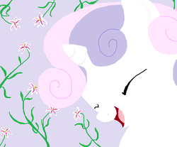 Size: 763x631 | Tagged: safe, artist:a6p, sweetie belle, g4, female, flower, ms paint, smiling, solo