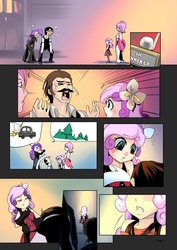 Size: 905x1280 | Tagged: safe, artist:bakki, cookie crumbles, hondo flanks, rarity, sweetie belle, human, g4, comic, humanized, light skin, rarity's parents, ship:cookieflanks