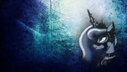 Size: 1024x576 | Tagged: safe, artist:ddrkreature, princess luna, g4, clothes, female, grunge, solo, wallpaper
