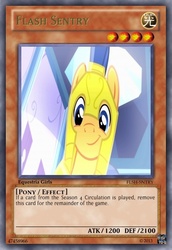 Size: 419x610 | Tagged: safe, edit, edited screencap, screencap, flash sentry, pony, equestria girls, g4, my little pony equestria girls, season 4, card, yu-gi-oh!