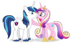 Size: 1000x600 | Tagged: safe, artist:dm29, princess cadance, shining armor, alicorn, pony, unicorn, g4, duo, female, male, mare, raspberry, simple background, stallion, transparent background