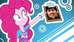 Size: 1920x1080 | Tagged: safe, artist:flare-chaser, pinkie pie, equestria girls, g4, derp, face, jontron, wallpaper