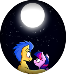 Size: 1024x1145 | Tagged: safe, artist:strangiesleepy, flash sentry, twilight sparkle, alicorn, pony, g4, female, hug, male, mare, moon, ship:flashlight, shipping, straight, twilight sparkle (alicorn), winghug