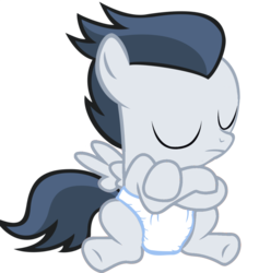 Size: 1123x1184 | Tagged: safe, edit, rumble, pegasus, pony, g4, colt, diaper, diaper edit, foal, male, non-baby in diaper, solo, vector