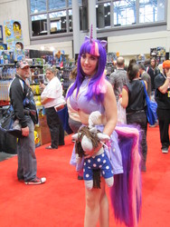 Size: 3000x4000 | Tagged: safe, artist:sarahn29, smarty pants, twilight sparkle, human, g4, convention, cosplay, irl, irl human, new york comic con, new york comic con 2012, nycc, photo, plushie